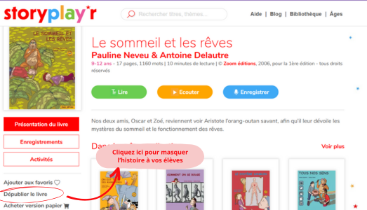 Dépublier une histoire 