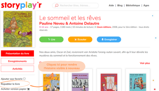 Republier une histoire