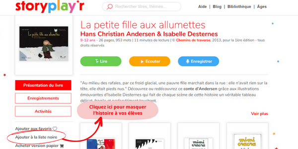 Ajouter à la liste noire